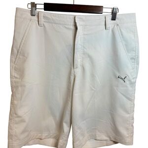 Puma White Athletic Dry Cell Wicking Shorts with Tailored Fit | Sz 36